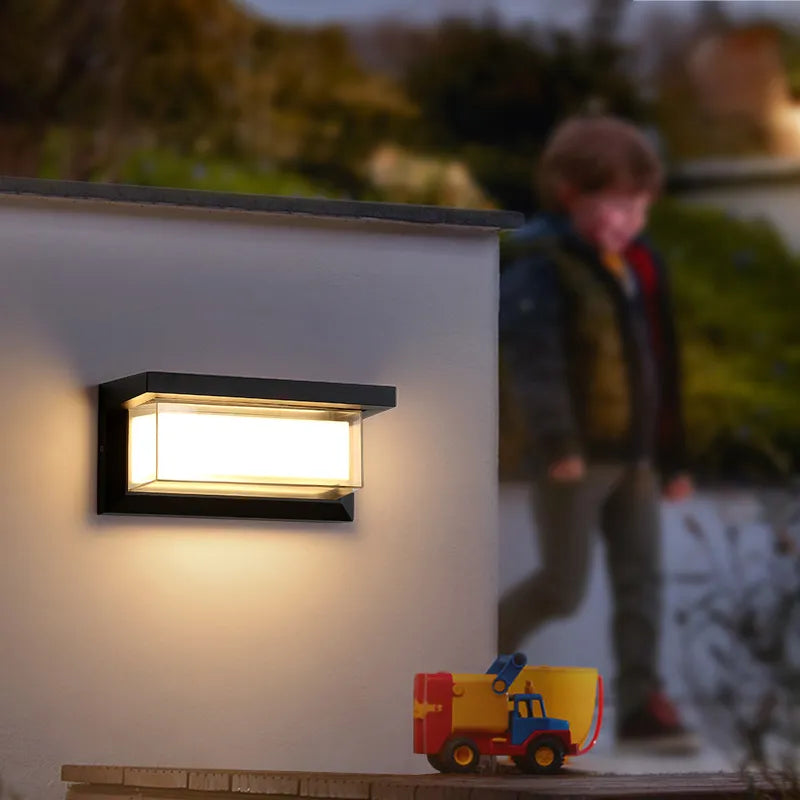DarkLume – LED Wandleuchte Außen Wetterfest Schwarz für Garten & Terrasse