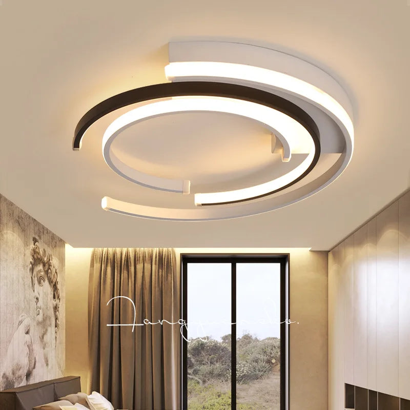 Moderne LED Deckenleuchte 40cm aus Metall für Wohnzimmer – Energiesparend und Stilvoll
