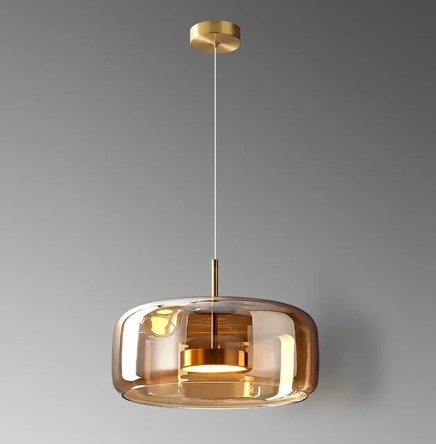 Elegante Pendelleuchte aus Glas für Esszimmer und Wohnzimmer – 12W, 33cm Durchmesser
